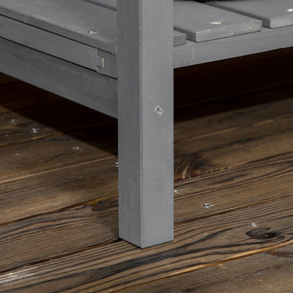 43.25" x 18" x 30" Raised Garden Bed, Wooden Plant Stand, Dark Grey Elevated Garden Beds at Gallery Canada