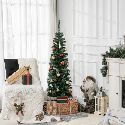 5ft Pencil Christmas Tree, Artificial with Pine Needles, Realistic Branches, Pine Cones, Green Pencil Christmas Trees at Gallery Canada