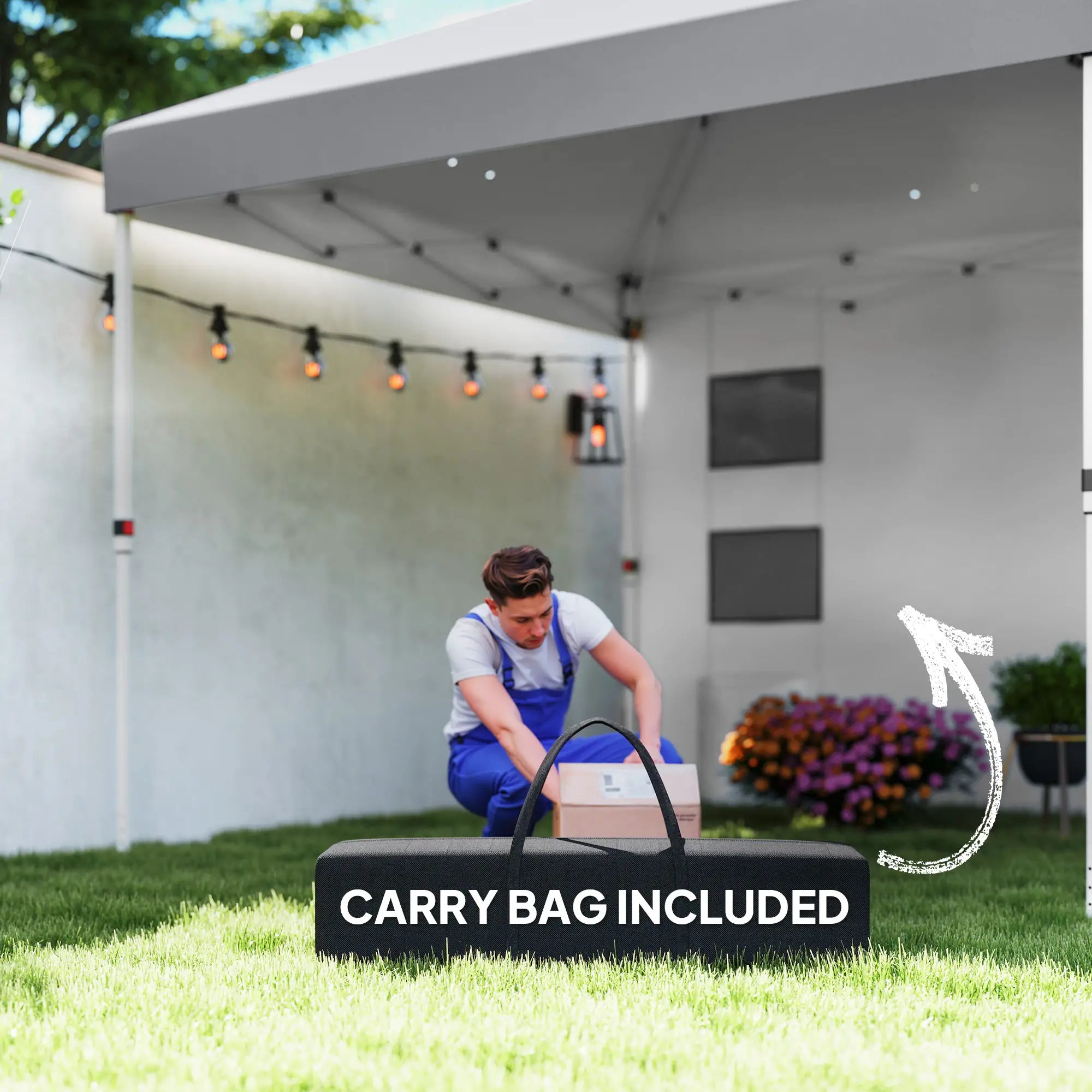 10' x 10' Pop Up Canopy Tent, Adjustable Height, Light Grey Pop Up Canopies at Gallery Canada