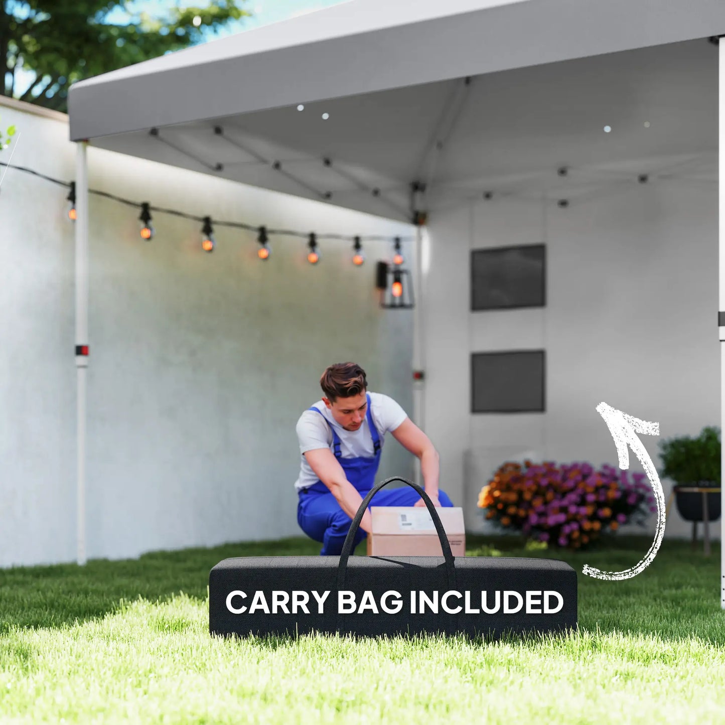 10' x 10' Pop Up Canopy Tent, Adjustable Height, Light Grey Pop Up Canopies at Gallery Canada