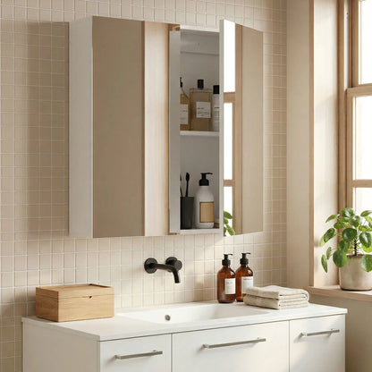 Wall Mounted Mirror Cabinet, Bathroom Medicine, 2 Doors, Adjustable Shelf Mirror Medicine Cabinets at Gallery Canada