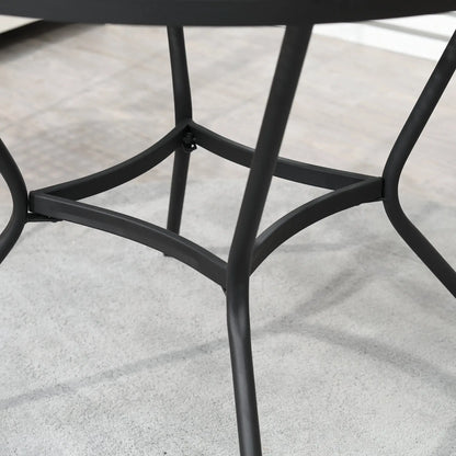 35" Round Patio Dining Table, Steel with Mesh Tabletop, Black Patio Side Tables at Gallery Canada