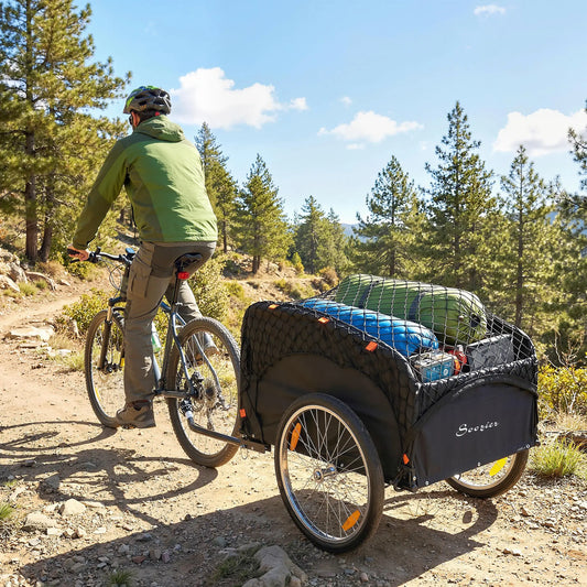 Remorque de vélo cargo, 45 gallons, roues de 20", filet de chargement, réflecteurs