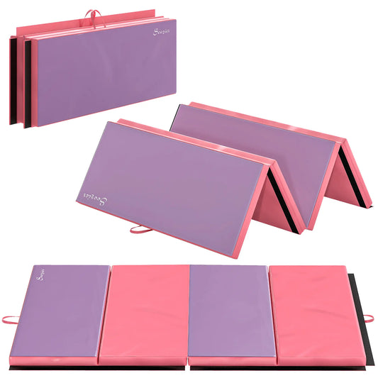 4'x6'x2'' Folding Tumbling Mat, Yoga MMA Martial Arts, Pink Purple Gymnastics Mats Pink and Purple at Gallery Canada