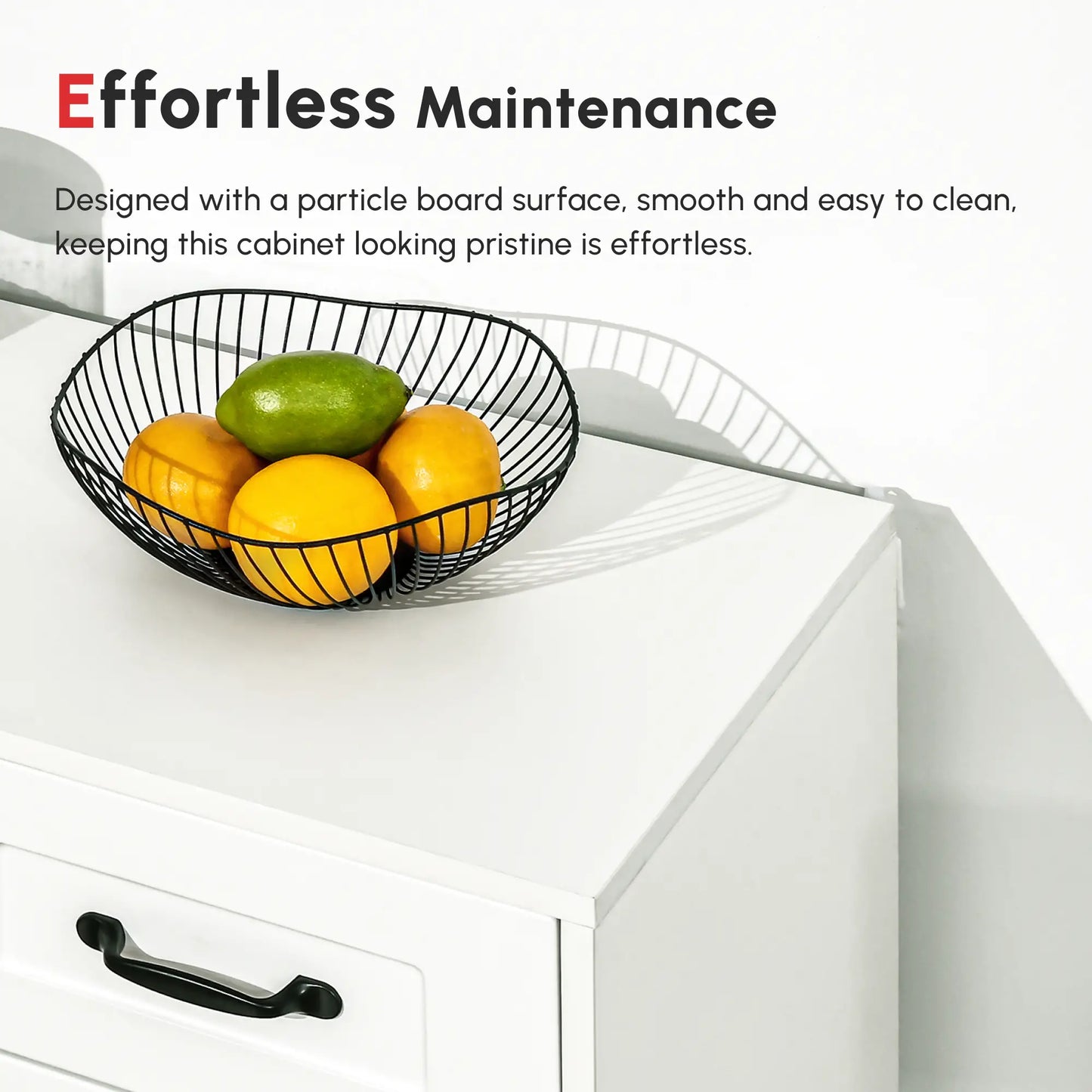 Modern Sideboard Buffet Cabinet, Drawers, Beadboard Door, White Storage Cabinets at Gallery Canada