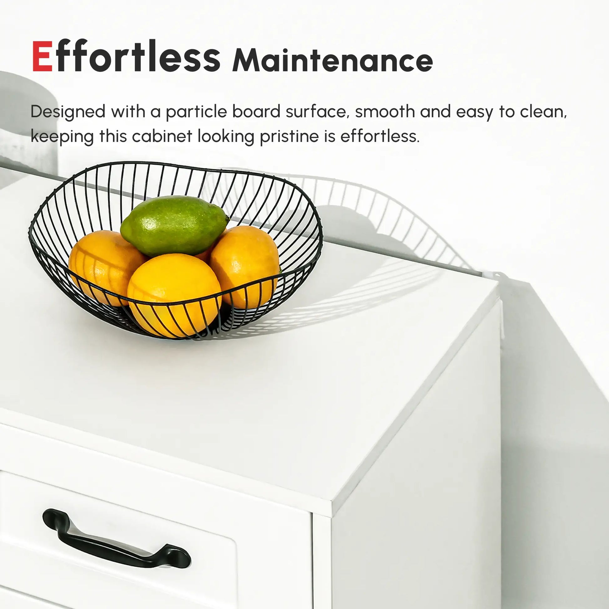 Modern Sideboard Buffet Cabinet, Drawers, Beadboard Door, White Storage Cabinets at Gallery Canada