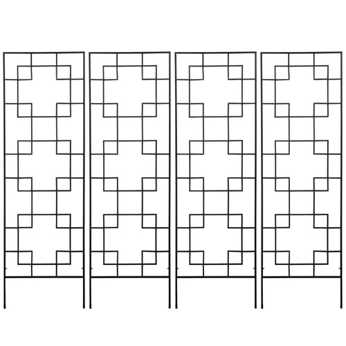 4 Pack Garden Trellis, Metal Grid Panels for Climbing Plants, 72