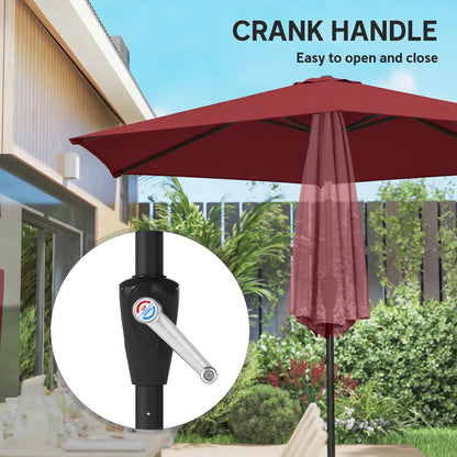 9FT Patio Umbrella, Tilt Crank, 6 Ribs, UV Protection Sun Umbrellas at Gallery Canada
