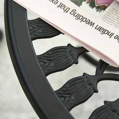 3PCs Patio Bistro Set, Outdoor Cast Aluminum Table and Chairs, Black Bistro Sets at Gallery Canada