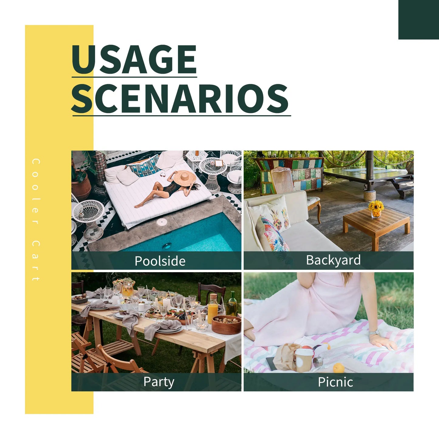 80 Quart Rolling Cooler Cart, Portable Patio Ice Bin, Brown Wicker, Brown Cooler Boxes at Gallery Canada