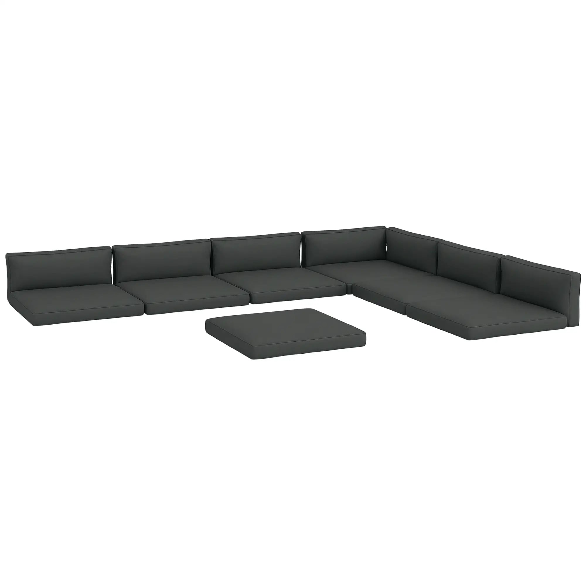 Replacement Cushions for Rattan Furniture, 14 Piece, 7 Seat 7 Back, Grey Patio Chair Cushions at Gallery Canada