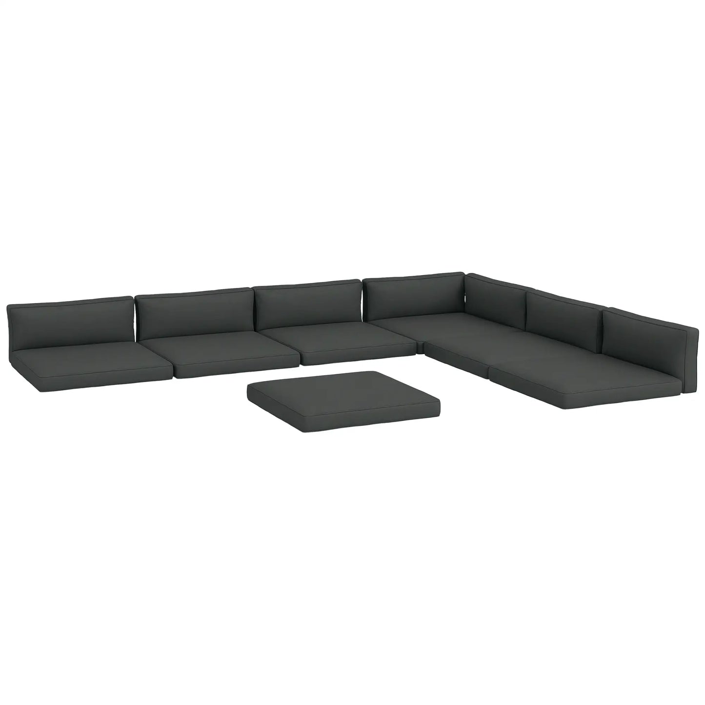 Replacement Cushions for Rattan Furniture, 14 Piece, 7 Seat 7 Back, Grey Patio Chair Cushions at Gallery Canada