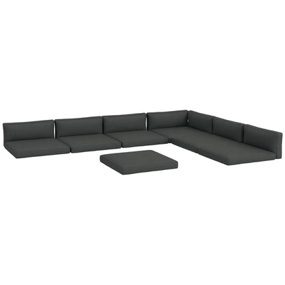 Replacement Cushions for Rattan Furniture, 14 Piece, 7 Seat 7 Back, Grey Patio Chair Cushions at Gallery Canada