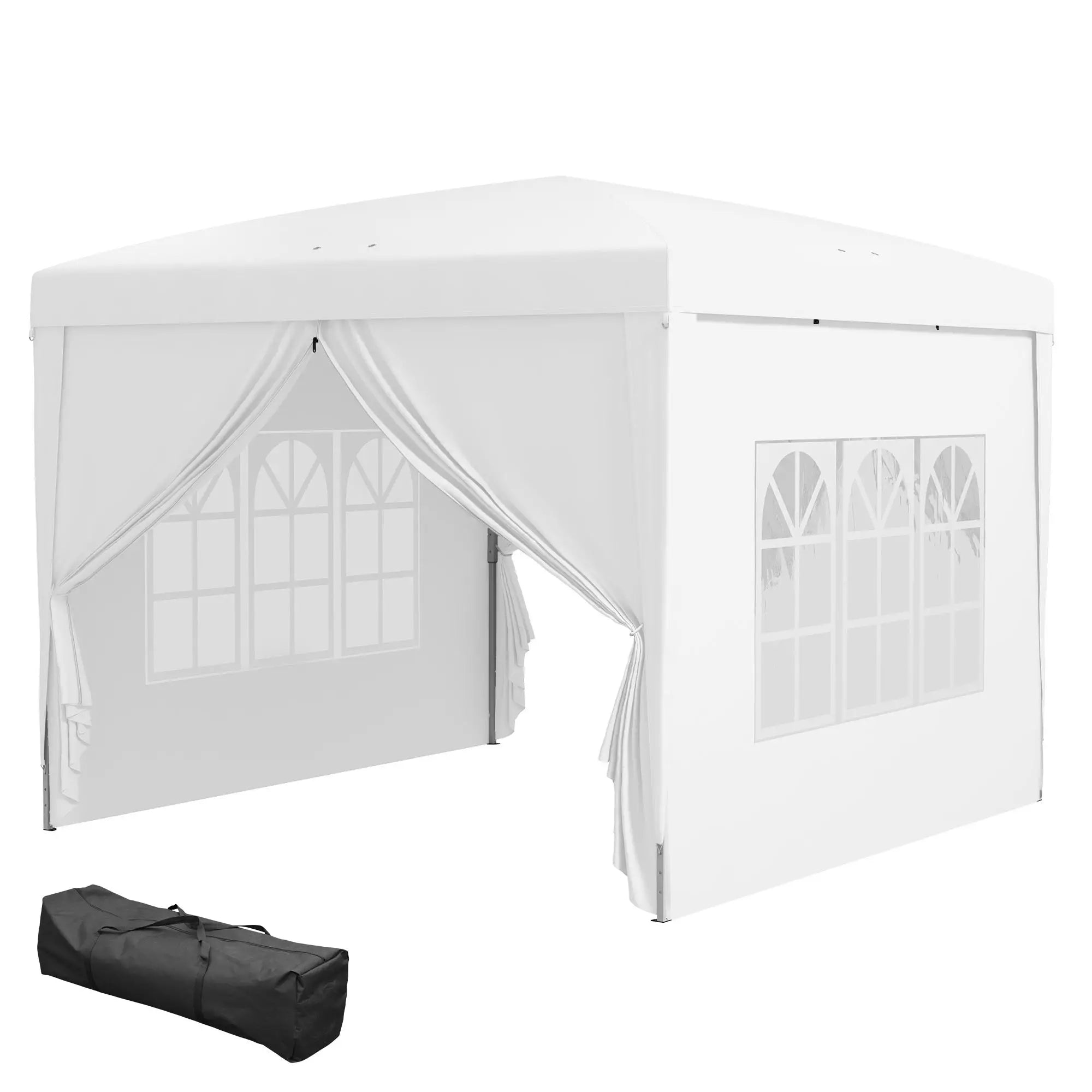 10'x10' White Outdoor Pop Up Party Tent Wedding Gazebo Canopy, White Pop Up Canopies White at Gallery Canada