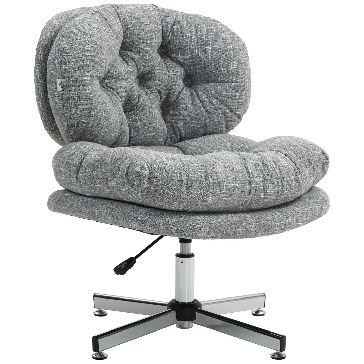 Armless Office Chair, Wide Padded Seat, Adjustable Height, Grey Task Chairs Grey at Gallery Canada
