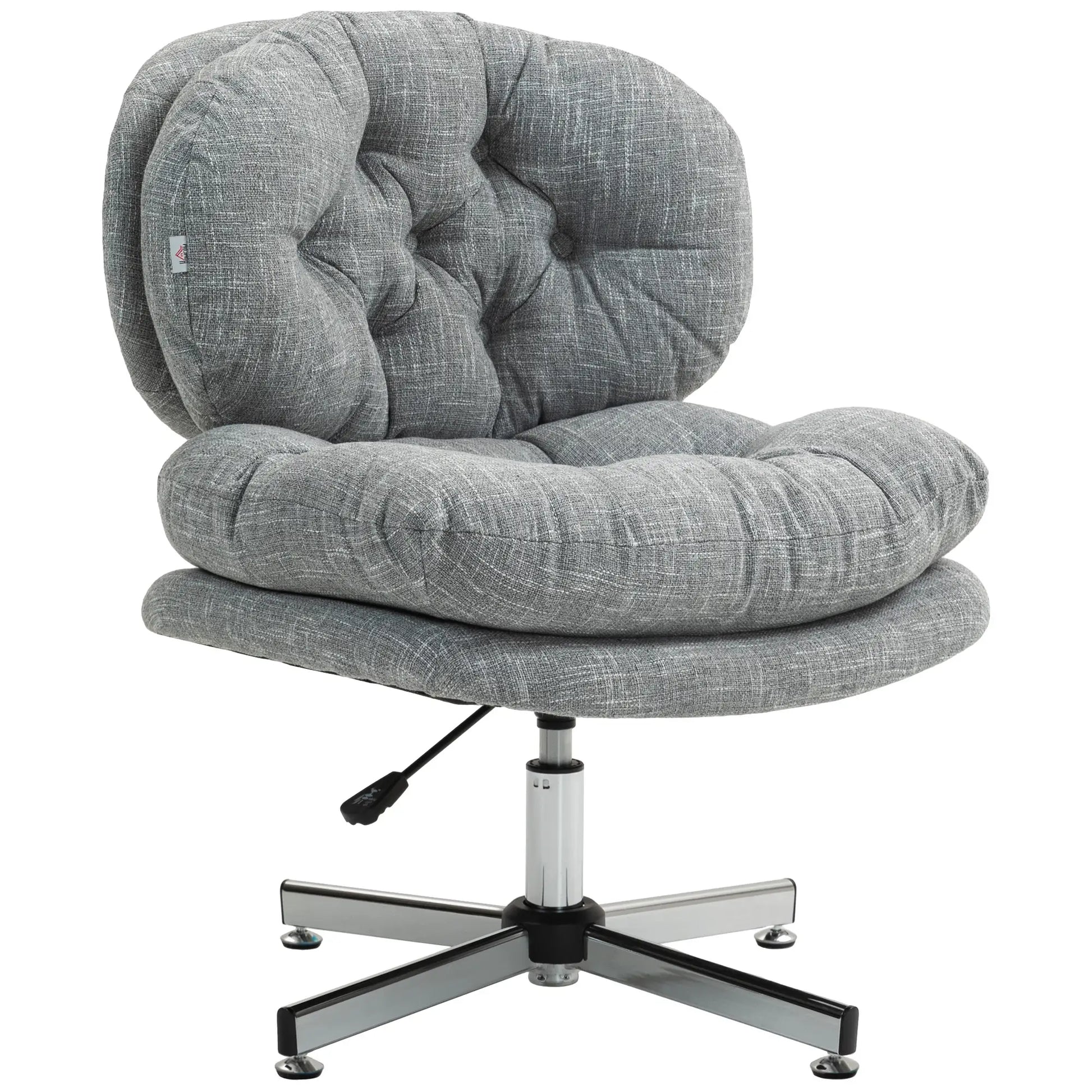 Armless Office Chair, Wide Padded Seat, Adjustable Height, Grey Task Chairs Grey at Gallery Canada
