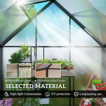Polycarbonate Greenhouse, 5.5 x 6.5ft, Walk-In With Swing Door, Black Walk In Greenhouses at Gallery Canada