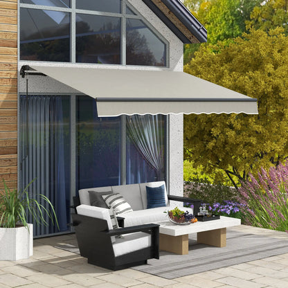 10' x 8' Retractable Awning, UV Resistant Sunshade, Light Grey Patio Awnings at Gallery Canada