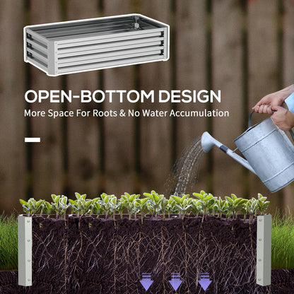 Galvanized Raised Garden Bed, Outdoor Planter Box, 4' x 2' x 1', Silver Raised Garden Beds at Gallery Canada
