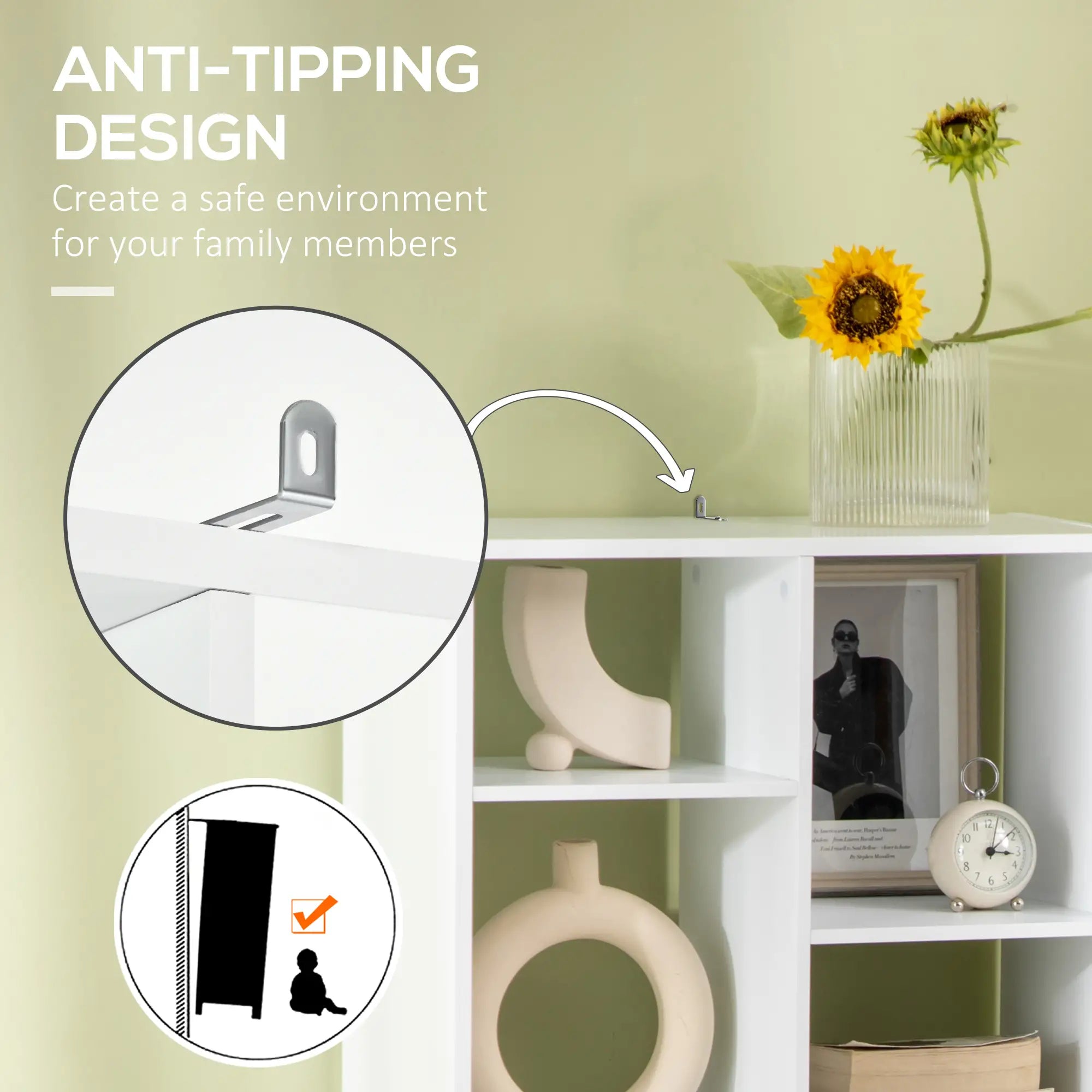 Tall Bookshelf with Drawer, Freestanding Bookcase, White White Bookshelves at Gallery Canada