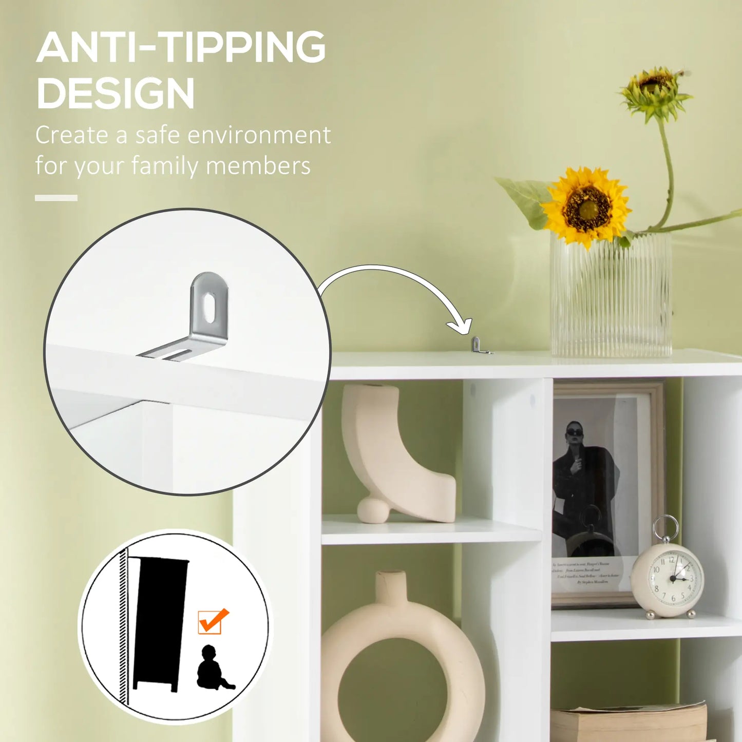 Tall Bookshelf with Drawer, Freestanding Bookcase, White White Bookshelves at Gallery Canada