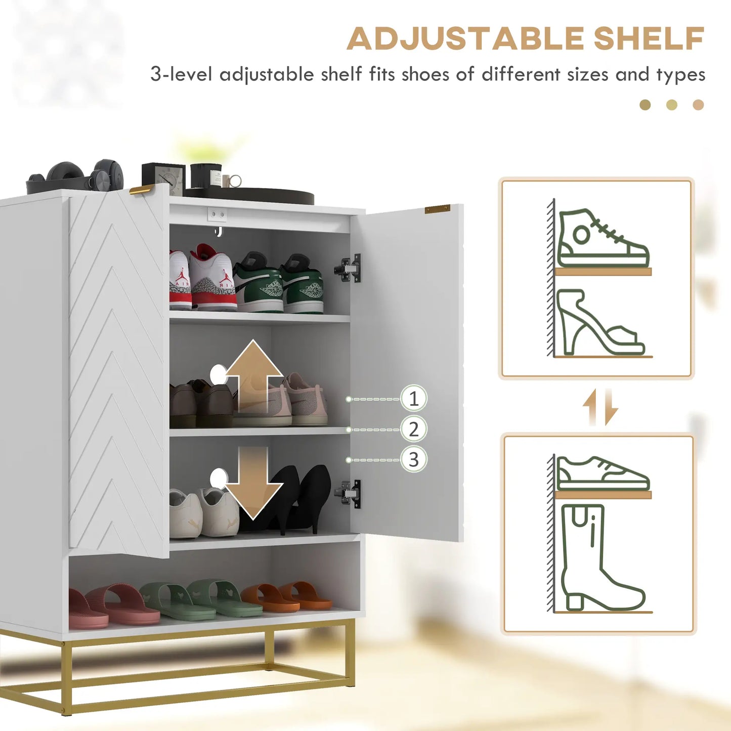 Entryway Shoe Cabinet, Adjustable Shelf for 12 Pairs, White Shoe Storage Cabinets & Racks at Gallery Canada