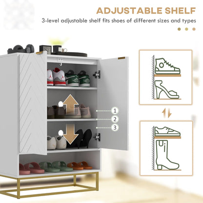 Entryway Shoe Cabinet, Adjustable Shelf for 12 Pairs, White Shoe Storage Cabinets & Racks at Gallery Canada