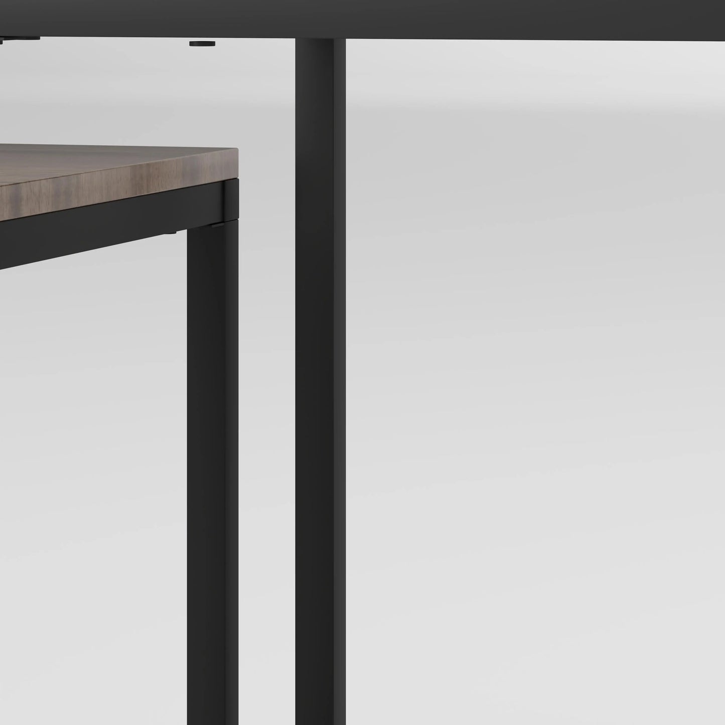 Nesting Coffee Table Set of 3, Black Metal Frame, 3-Piece, Brown Coffee Tables at Gallery Canada