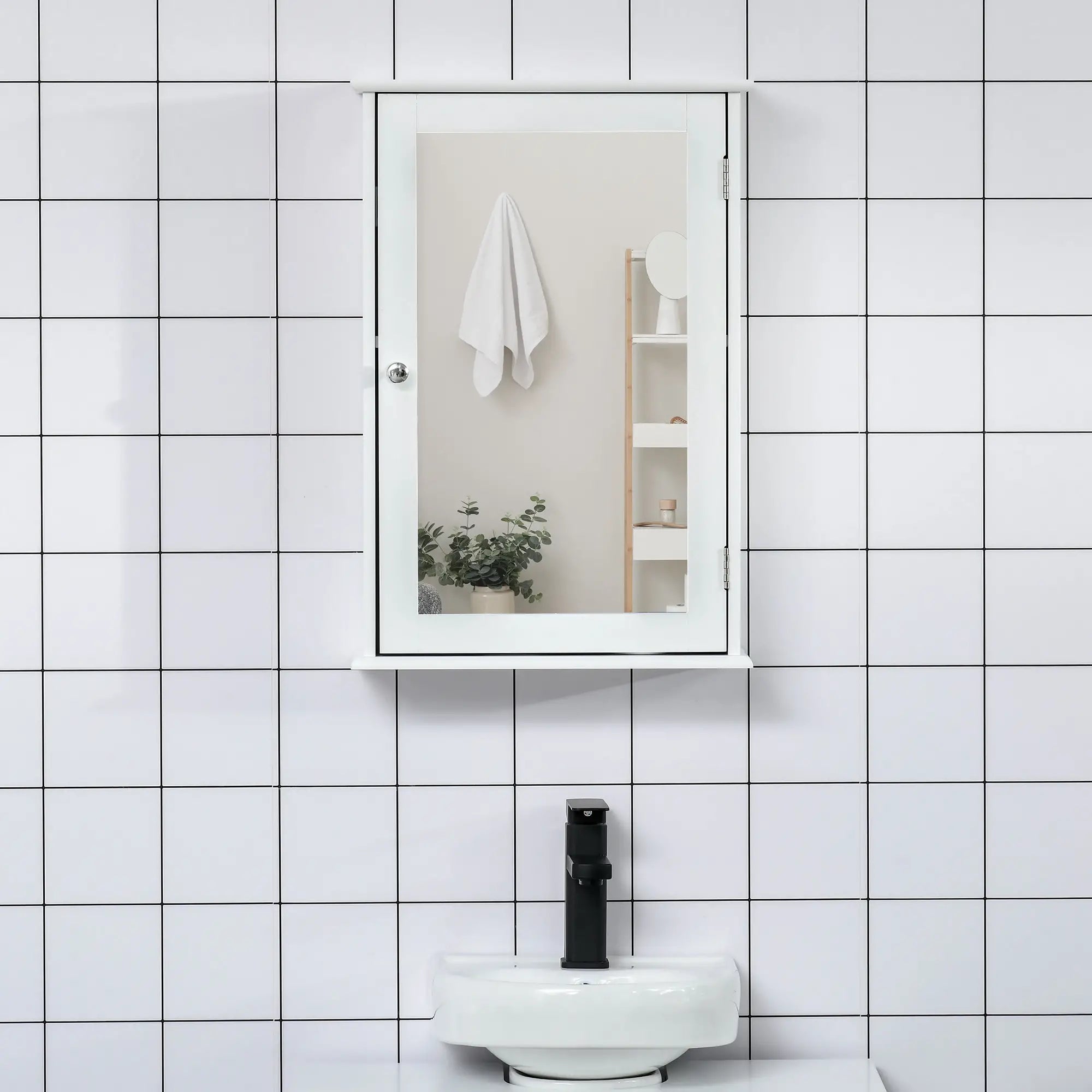Wall Mounted Bathroom Mirror Cabinet, With Shelves, White Mirror Medicine Cabinets at Gallery Canada