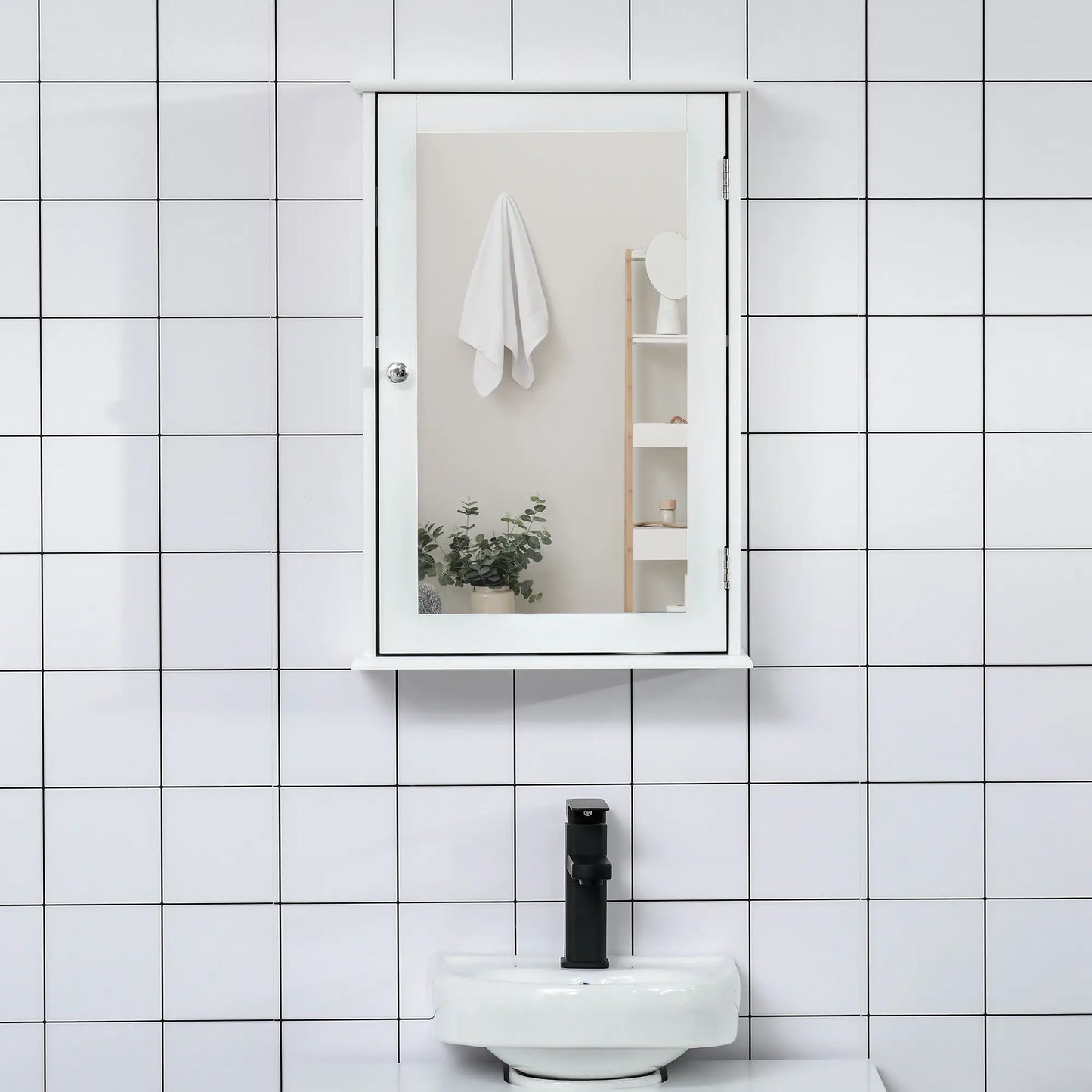 Wall Mounted Bathroom Mirror Cabinet, With Shelves, White Mirror Medicine Cabinets at Gallery Canada