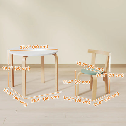 Wooden Kids Table and Chairs Set, Toddler Set for 3-8 Years, Green Kids Table Sets at Gallery Canada