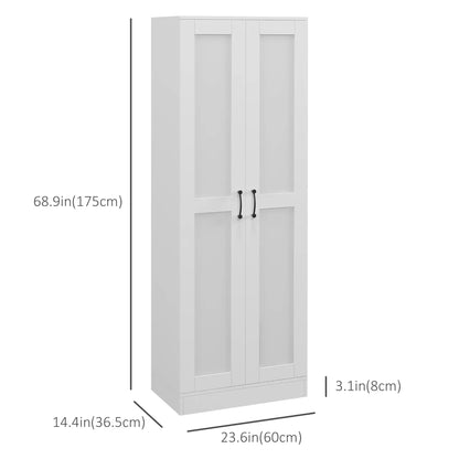 69 Pantry Cabinet, Kitchen Storage with Soft Close Doors, Adjustable Shelves, White Kitchen Pantry Cabinets at Gallery Canada