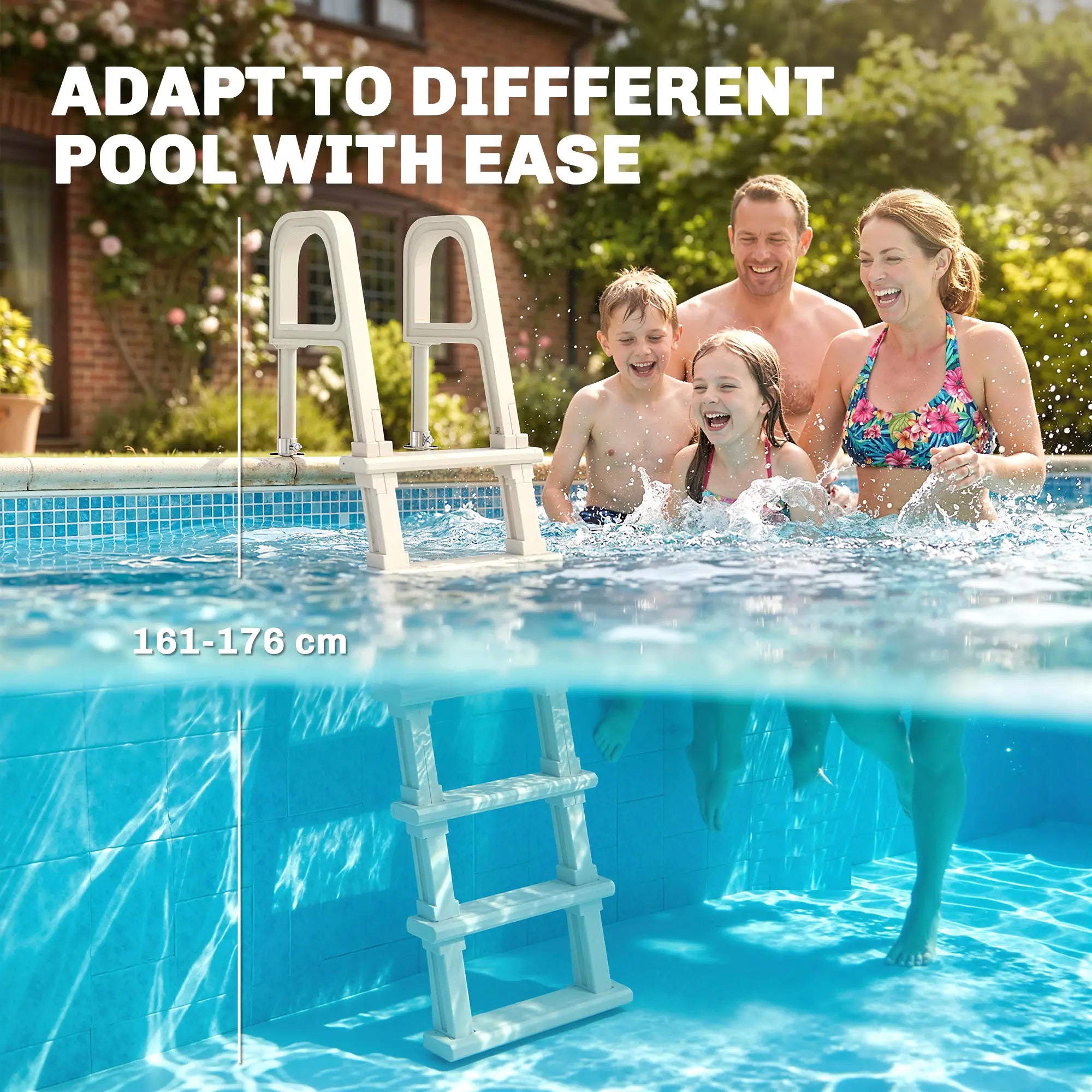 Adjustable 5-Step Pool Ladder, 63.4