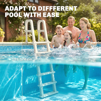 Adjustable 5-Step Pool Ladder, 63.4"-69.3", Non-Slip Steps, 300 lb Capacity Outdoor Swimming Pools & Hot Tubs at Gallery Canada