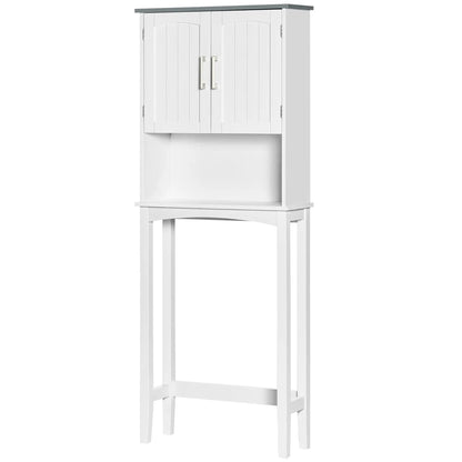 Modern Over Toilet Storage Cabinet, Double Door, Adjustable Shelf, White Over The Toilet Storage White at Gallery Canada