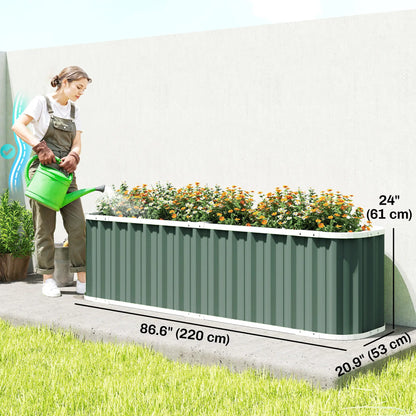 Galvanized Raised Garden Bed, Deep Rot Planter Box, 7' x 2' x 2', Light Green Galvanized Planter Boxes at Gallery Canada