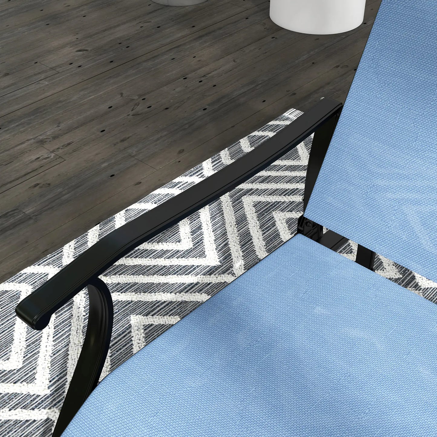 3PCs Gliding Rocking Chair, Bistro Tea Table Set, Light Blue Outdoor Gliders at Gallery Canada