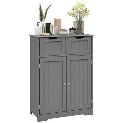 Bathroom Storage Cabinet, 2 Drawers, Adjustable Shelf, Grey Bathroom Cabinets at Gallery Canada