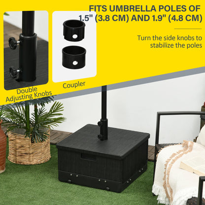 3-in-1 Outdoor Umbrella Base with Wheels, Side Table, Planter Box, 175lbs, Black Umbrella Bases at Gallery Canada