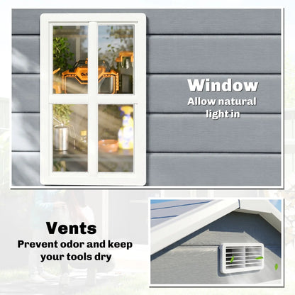 6x4.5ft Plastic Garden Shed, Lockable Tool Storage, Double Doors, Vent, Gray Sheds at Gallery Canada