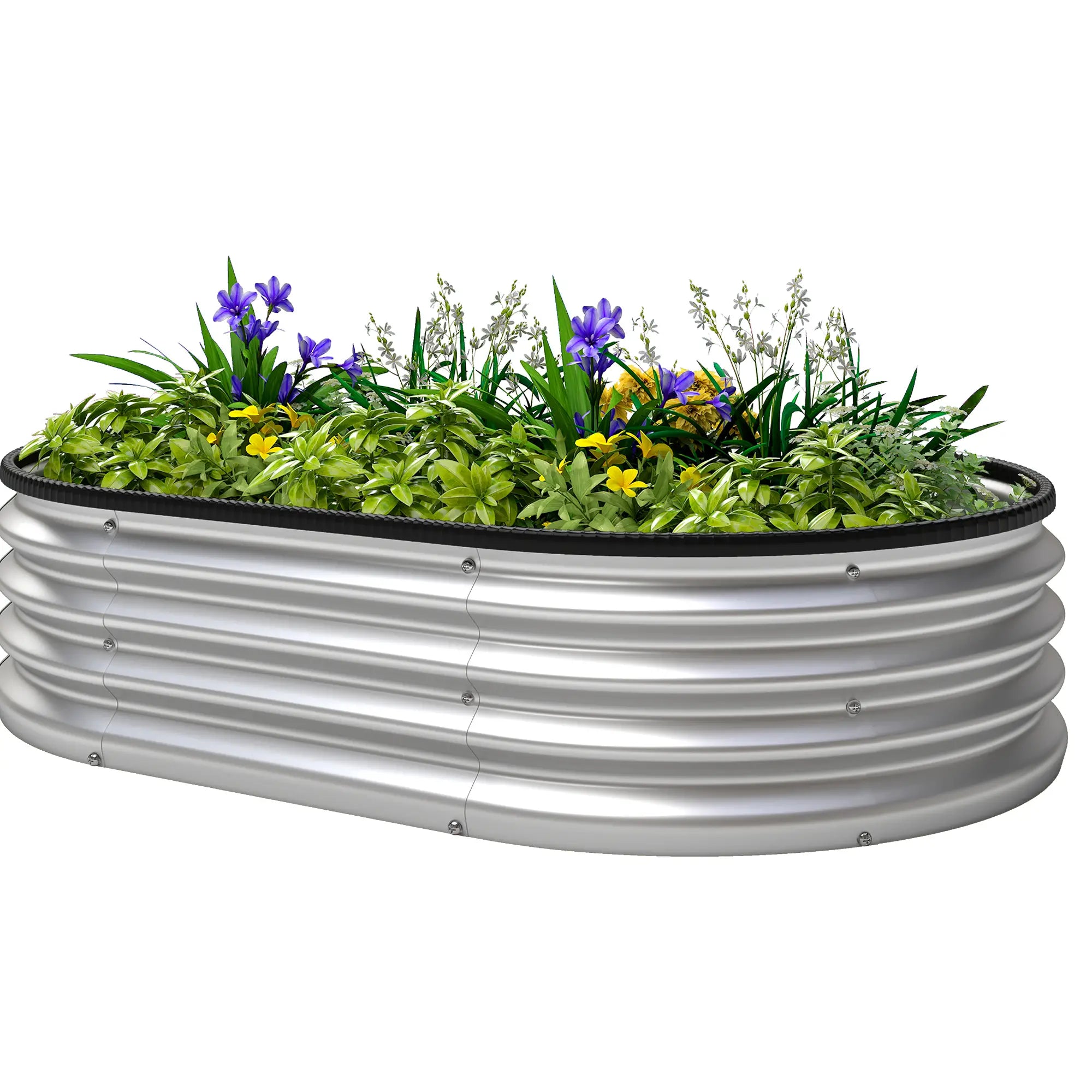 Galvanized Raised Garden Bed, 4 x 3 x 1 ft, Silver Galvanized Planter Boxes Silver at Gallery Canada