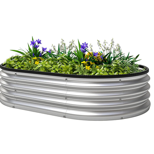 Galvanized Raised Garden Bed, 4 x 3 x 1 ft, Silver Galvanized Planter Boxes Silver at Gallery Canada