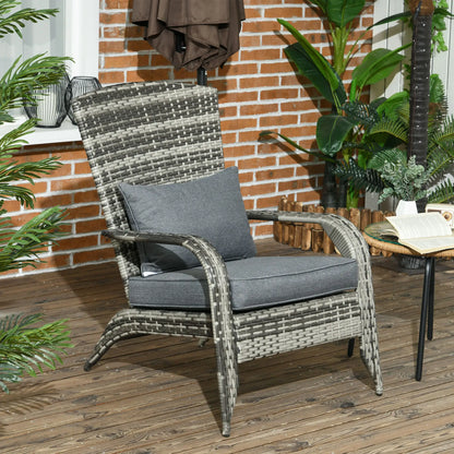 Wicker Adirondack Chair, Outdoor PE Rattan, w/ Cushions, Grey Patio Chairs at Gallery Canada