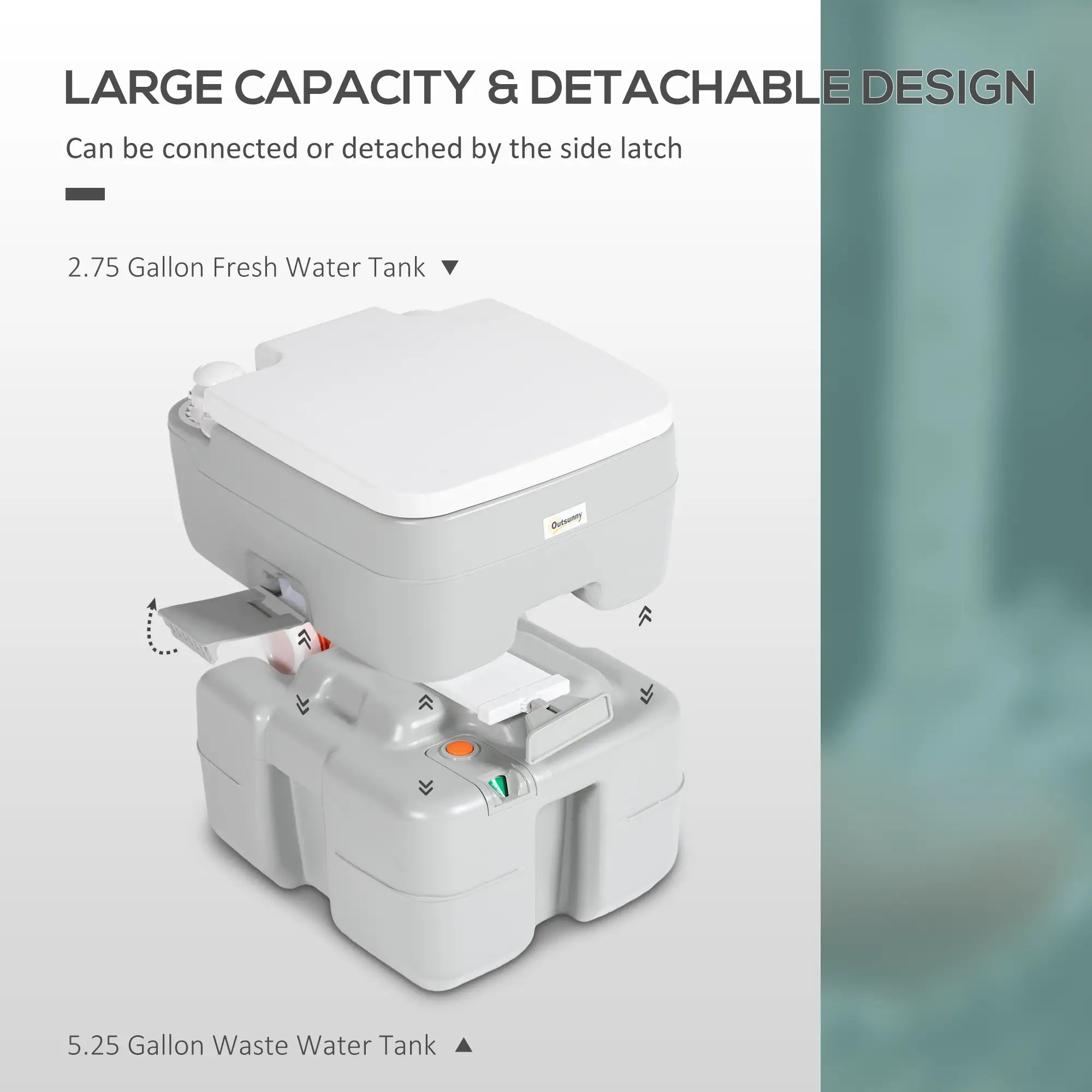 5.3 Gallon Portable Toilet, Level Indicator, Anti-Leak Pump, Camping, RV Camping Toilets at Gallery Canada