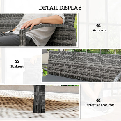 33 Gallon Outdoor Storage Bench, Wicker Deck Box Patio Seat, Grey Outdoor Benches at Gallery Canada