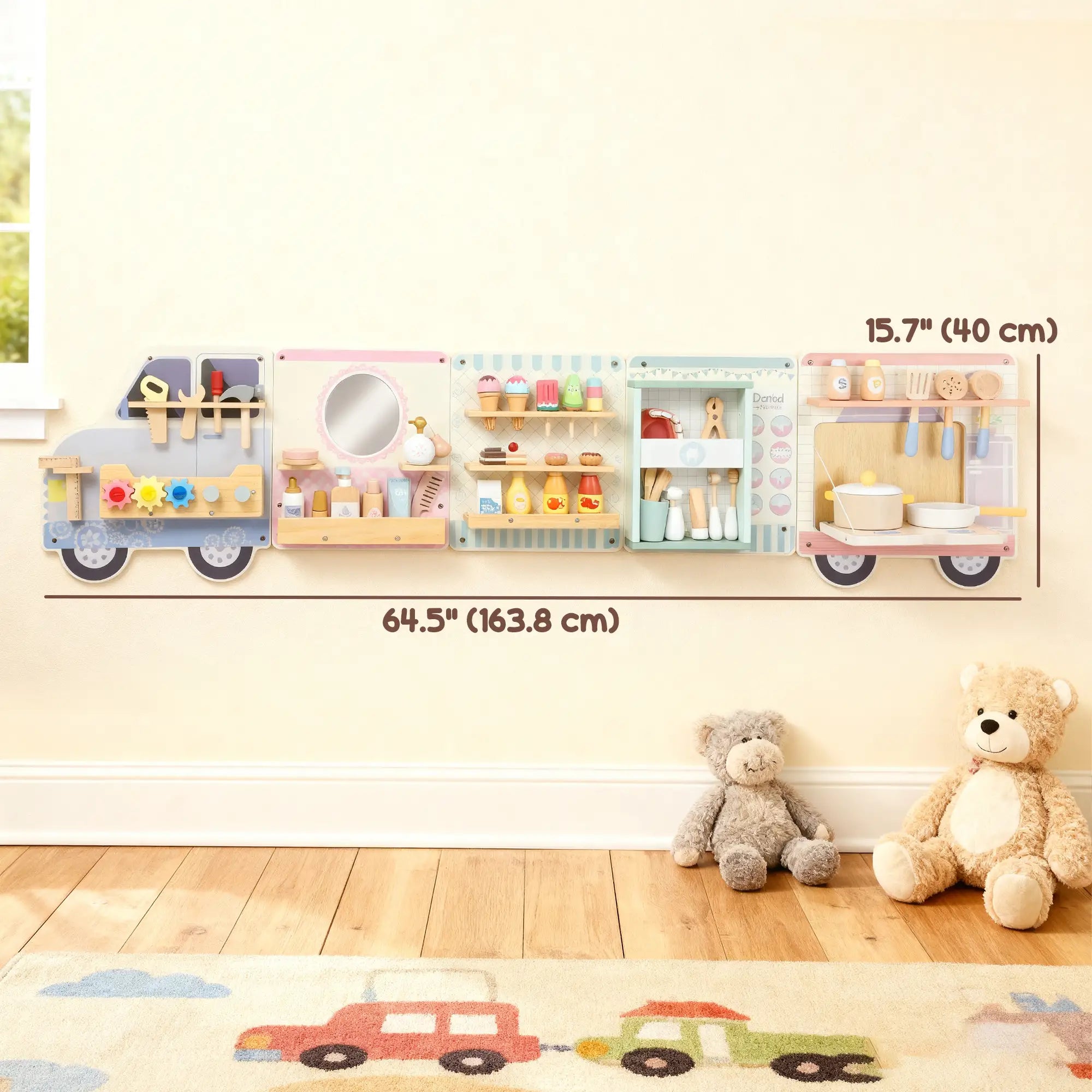 Wall Busy Board, 5 Activities Sensory Toy for Kids 3+ Years Toy Playsets at Gallery Canada