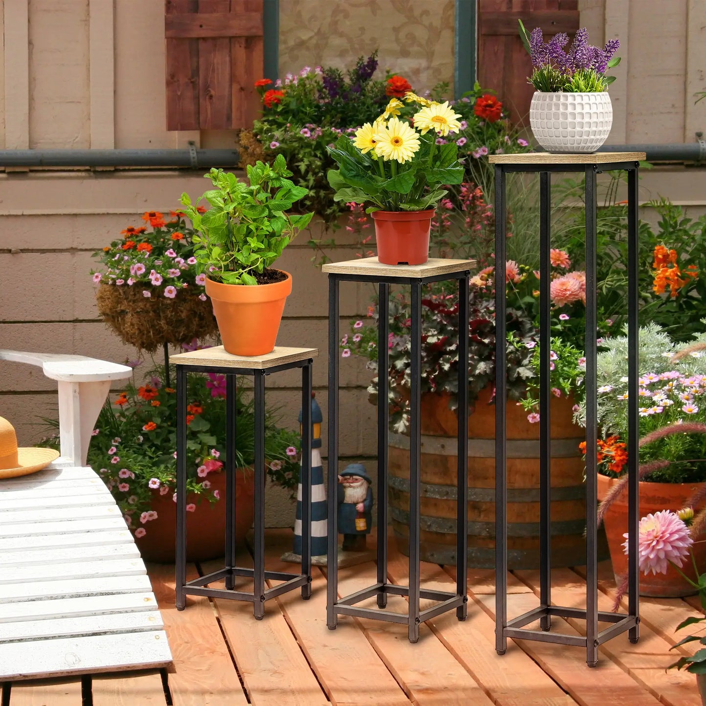 3 Pack Metal Plant Stand, Indoor Outdoor Rack, Decorative Flower Holder Plant Stands at Gallery Canada
