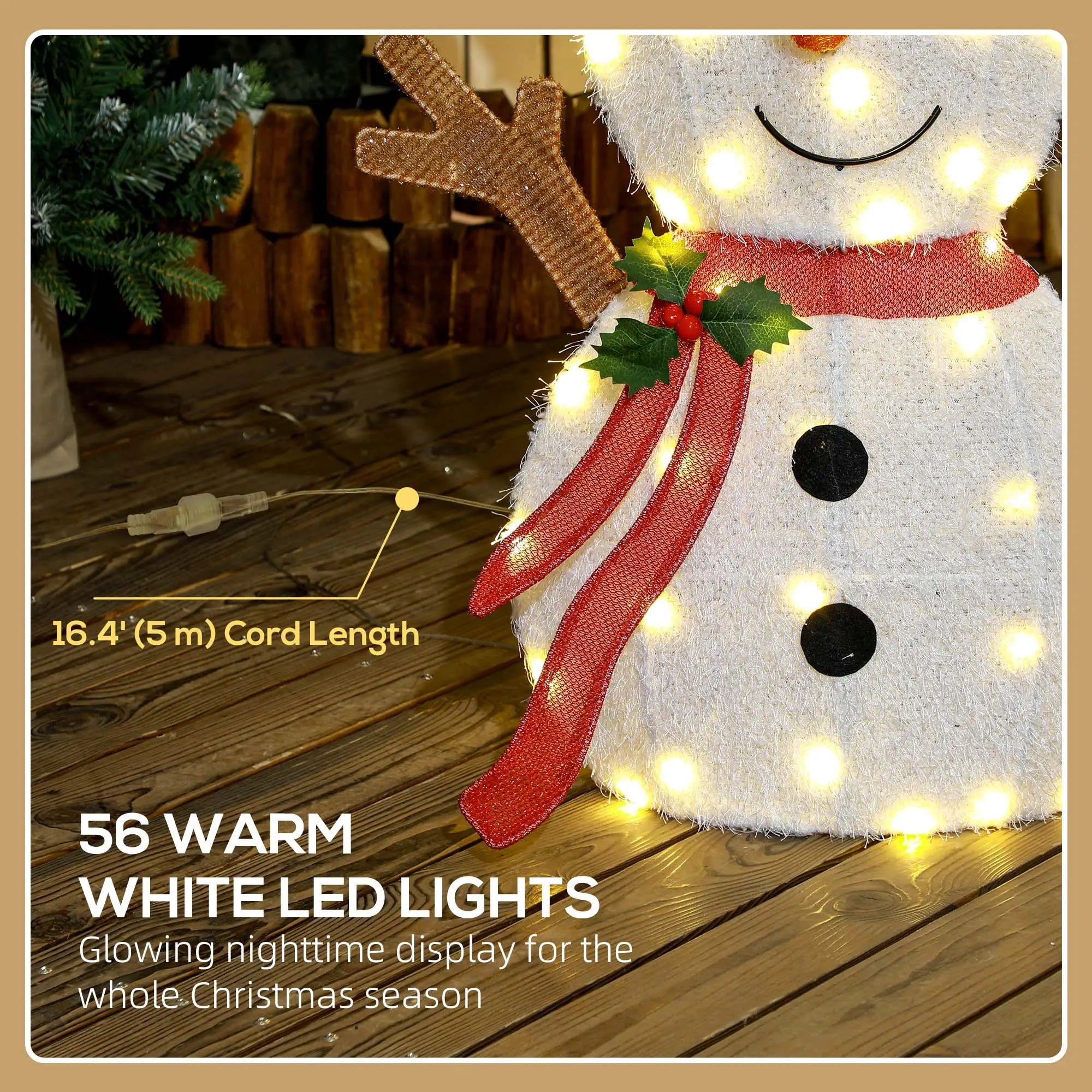 Lighted Snowman Yard Decoration, Indoor Outdoor, White Christmas Decorations at Gallery Canada