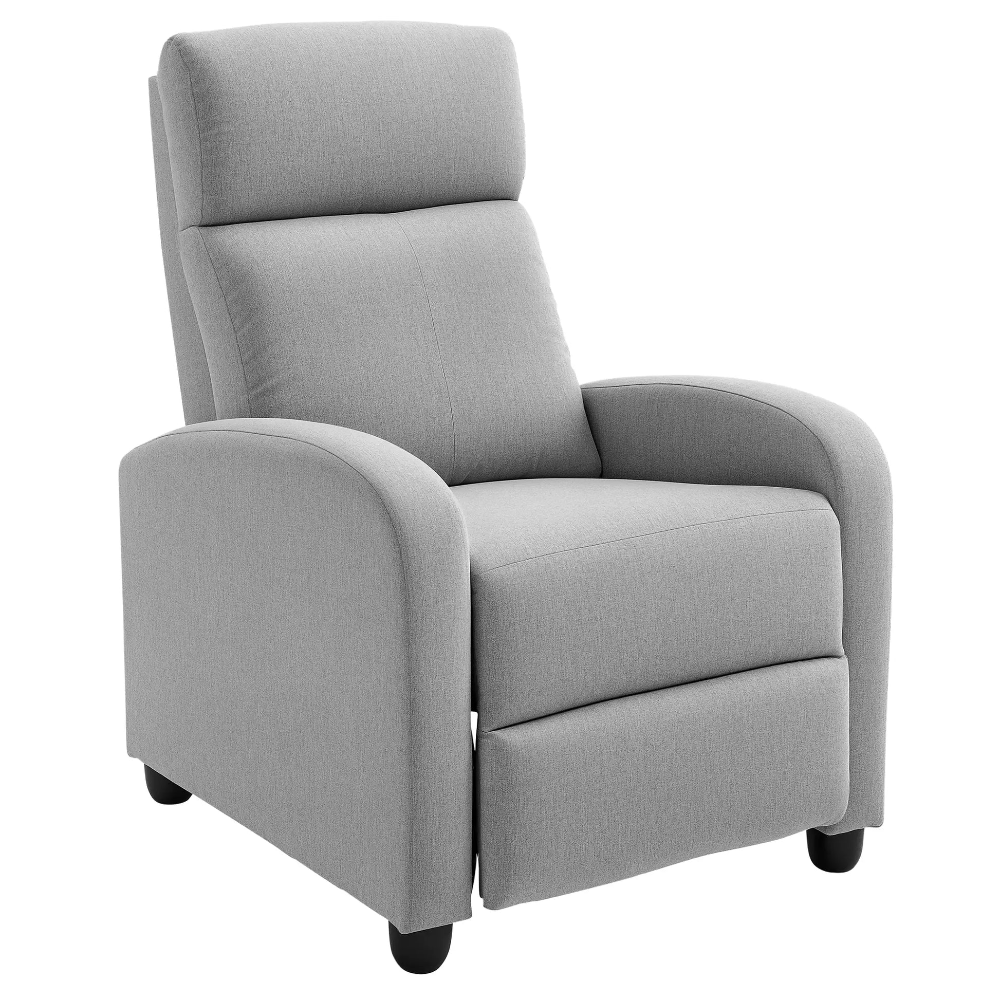 Fabric Recliner, Manual Home Theater Seat, Linen-Touch, Light Grey Single Sofas Light Grey at Gallery Canada