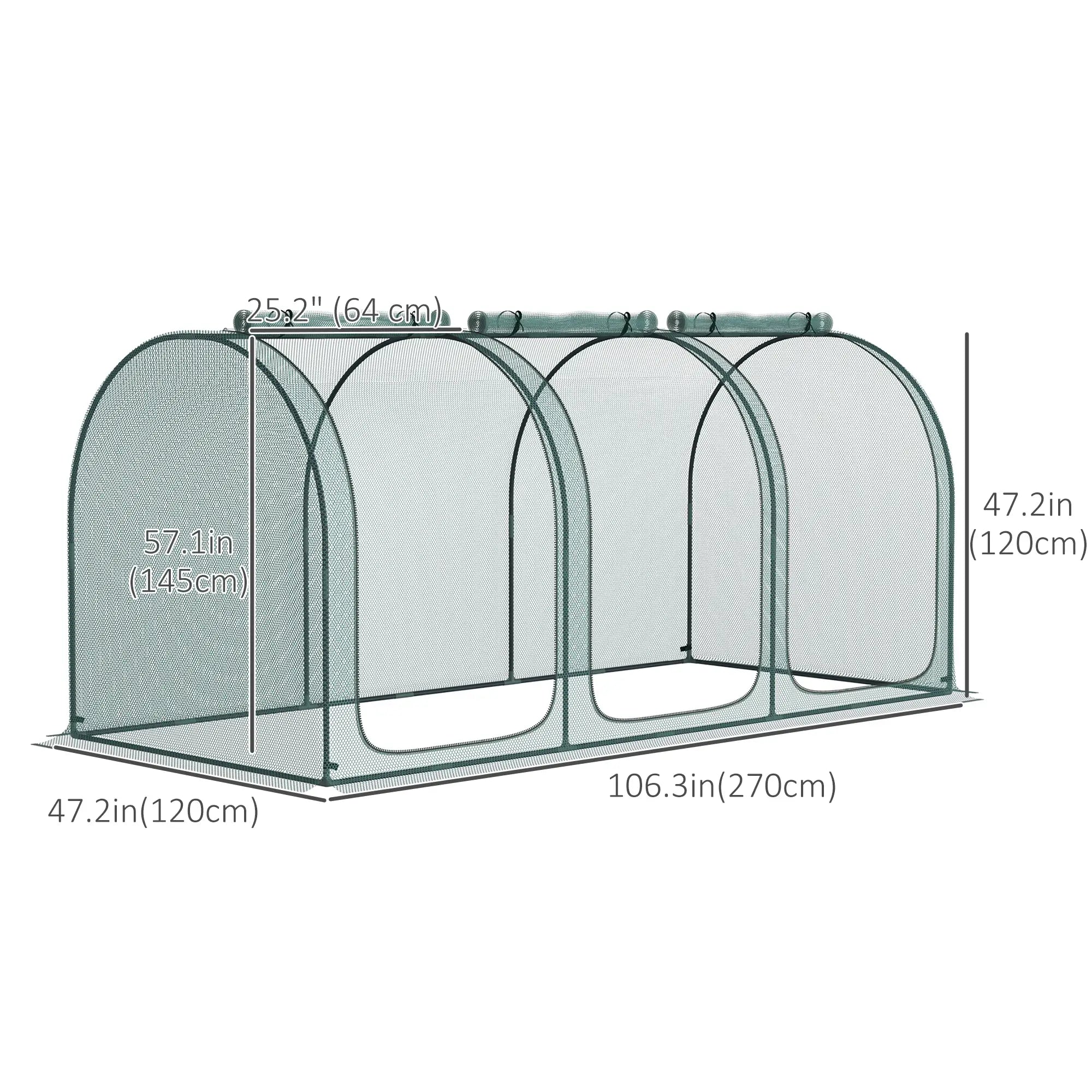 9' x 4' Crop Cage, Garden Plant Protector, 3 Zippered Doors, 4 Stakes Walk In Greenhouses at Gallery Canada